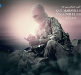 IS (al-Qurayshi media and Green Brigades) and Balochi Liberation Army propagandistic posters, Mar 2020